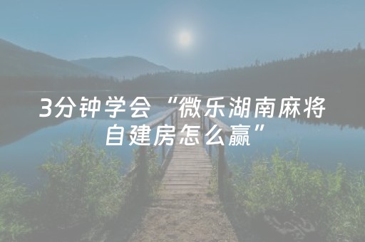 3分钟学会“微乐湖南麻将自建房怎么赢”（详细透视教程）-哔哩哔哩