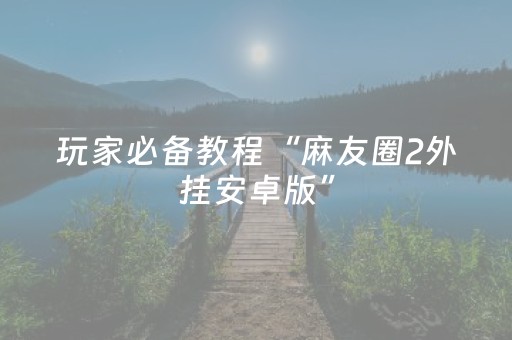 玩家必备教程“麻友圈2外挂安卓版”（详细透视教程）-哔哩哔哩