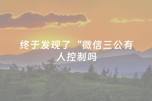 终于发现了“微信三公有人控制吗（助赢神器通用版）