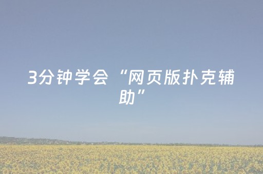 3分钟学会“网页版扑克辅助”（详细透视教程）-哔哩哔哩