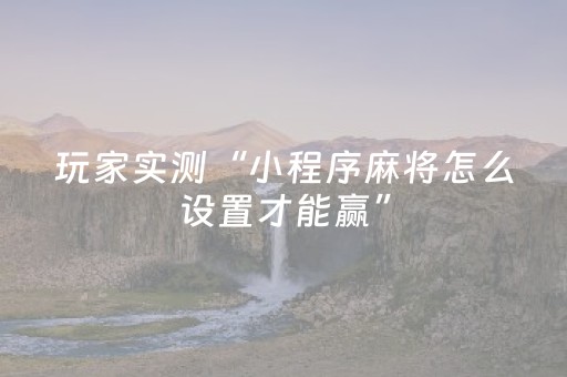 玩家实测“小程序麻将怎么设置才能赢”（详细透视教程）-哔哩哔哩
