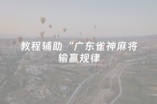 教程辅助“广东雀神麻将输赢规律（助赢神器通用版）