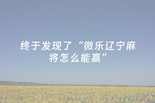 终于发现了“微乐辽宁麻将怎么能赢”（详细透视教程）-哔哩哔哩