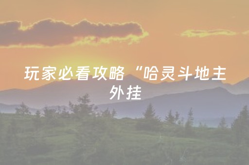 玩家必看攻略“哈灵斗地主外挂（专用辅牌神器免安装）