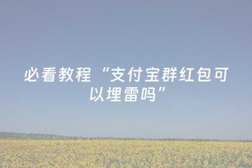 必看教程“支付宝群红包可以埋雷吗”（详细透视教程）-哔哩哔哩