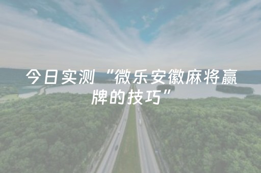 今日实测“微乐安徽麻将赢牌的技巧”（详细透视教程）-哔哩哔哩