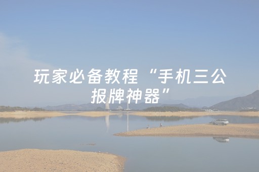 玩家必备教程“手机三公报牌神器”（详细透视教程）-哔哩哔哩