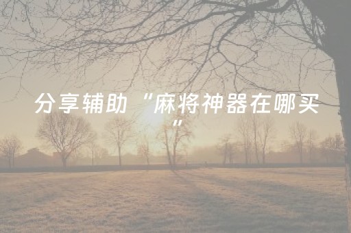 分享辅助“麻将神器在哪买”（详细透视教程）-哔哩哔哩