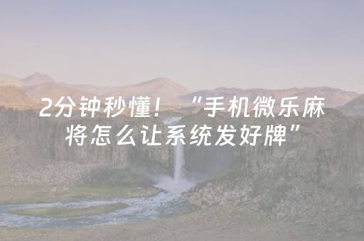 2分钟秒懂！“手机微乐麻将怎么让系统发好牌”（详细透视教程）-哔哩哔哩