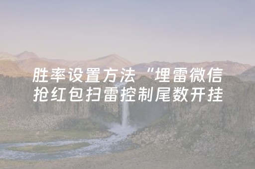 胜率设置方法“埋雷微信抢红包扫雷控制尾数开挂软件器”（详细透视教程）-哔哩哔哩