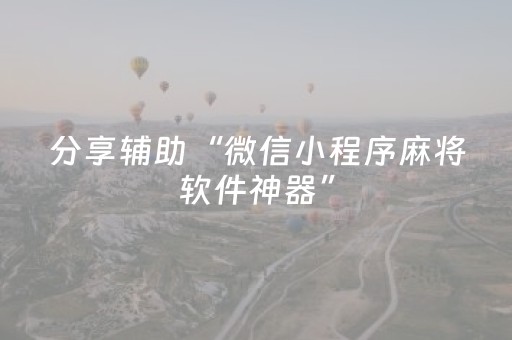 分享辅助“微信小程序麻将软件神器”（详细透视教程）-哔哩哔哩