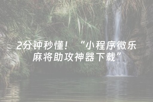 2分钟秒懂！“小程序微乐麻将助攻神器下载”（详细透视教程）-哔哩哔哩