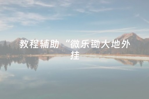 教程辅助“微乐锄大地外挂（专用辅牌神器免安装）