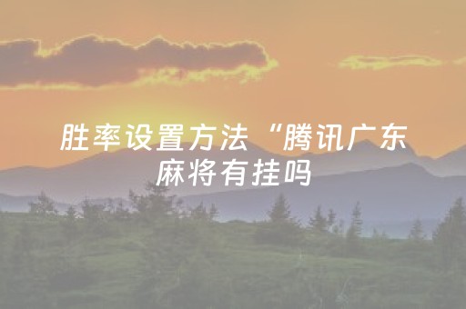 胜率设置方法“腾讯广东麻将有挂吗（专用辅牌神器免安装）