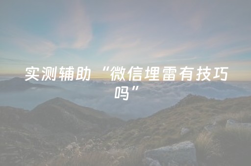 实测辅助“微信埋雷有技巧吗”（详细透视教程）-哔哩哔哩