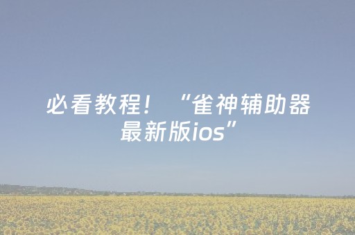 必看教程！“雀神辅助器最新版ios”（详细开挂教程）-哔哩哔哩