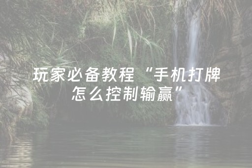 玩家必备教程“手机打牌怎么控制输赢”（详细透视教程）-哔哩哔哩