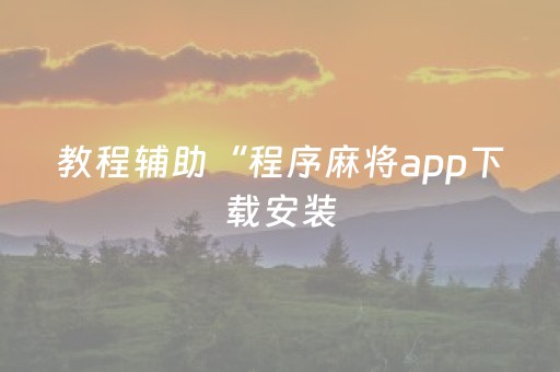 教程辅助“程序麻将app下载安装（专用辅牌神器免安装）