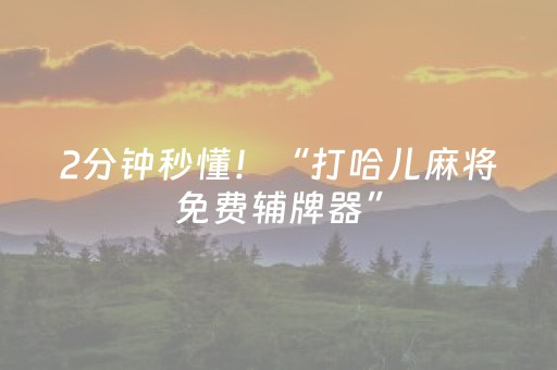 2分钟秒懂！“打哈儿麻将免费辅牌器”（详细开挂教程）-哔哩哔哩
