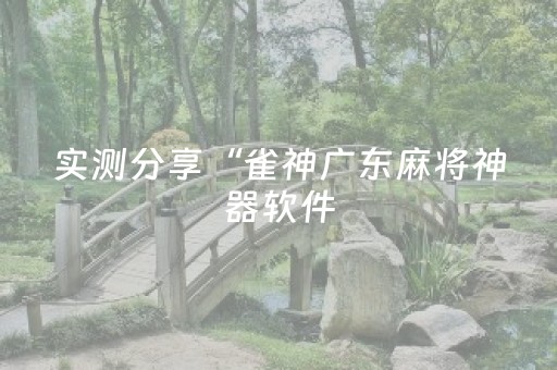 实测分享“雀神广东麻将神器软件（专用辅牌神器免安装）