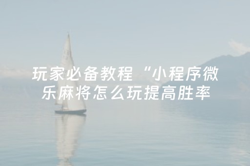 教程辅助“功夫川麻将怎么刷好牌（助赢神器通用版）