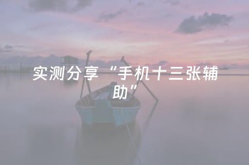 实测分享“手机十三张辅助”（详细辅助教程）-哔哩哔哩