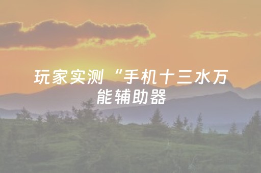 玩家实测“手机十三水万能辅助器（专用辅牌神器免安装）
