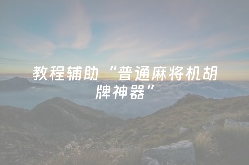 教程辅助“普通麻将机胡牌神器”（详细透视教程）-哔哩哔哩