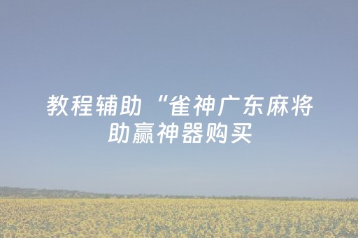 教程辅助“雀神广东麻将助赢神器购买（专用辅牌神器免安装）