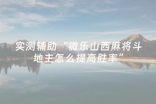 实测辅助“微乐山西麻将斗地主怎么提高胜率”（详细透视教程）-哔哩哔哩