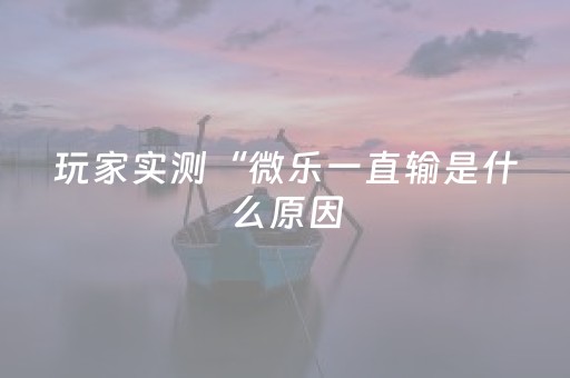 玩家实测“微乐一直输是什么原因（助赢神器通用版）