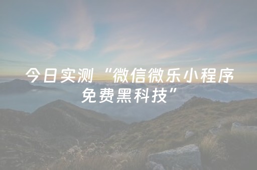 今日实测“微信微乐小程序免费黑科技”（详细开挂教程）-哔哩哔哩