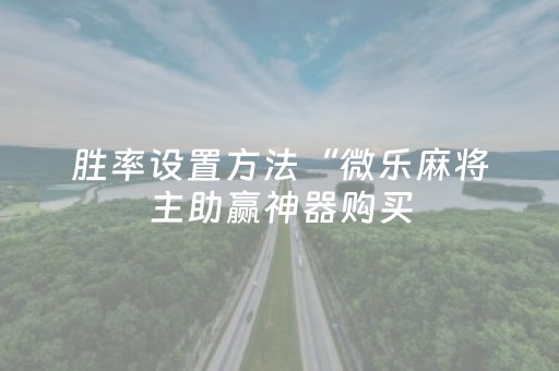 胜率设置方法“微乐麻将主助赢神器购买（专用辅牌神器免安装）
