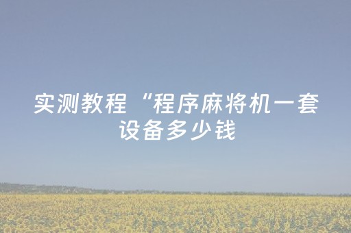 实测教程“程序麻将机一套设备多少钱（专用辅牌神器免安装）