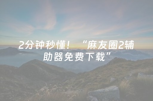 2分钟秒懂！“麻友圈2辅助器免费下载”（详细辅助教程）-哔哩哔哩
