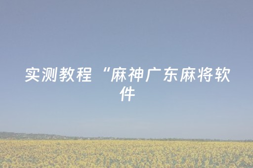 实测教程“麻神广东麻将软件（助赢神器通用版）