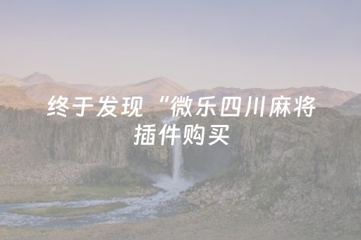 终于发现“微乐四川麻将插件购买（专用辅牌神器免安装）
