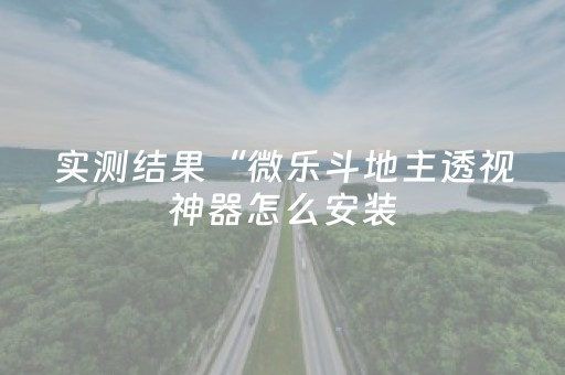 实测结果“微乐斗地主透视神器怎么安装（专用辅牌神器免安装）