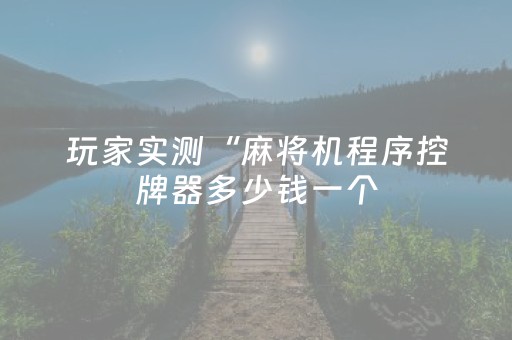 玩家实测“麻将机程序控牌器多少钱一个（助赢神器通用版）