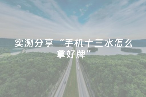 实测分享“手机十三水怎么拿好牌”（详细辅助教程）-哔哩哔哩
