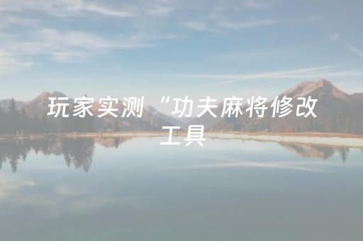 玩家实测“功夫麻将修改工具（专用辅牌神器免安装）