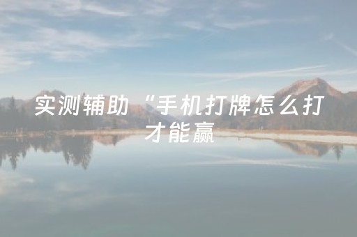 实测辅助“手机打牌怎么打才能赢（助赢神器通用版）