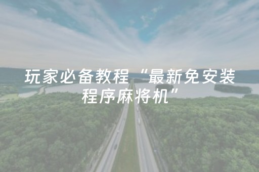 玩家必备教程“最新免安装程序麻将机”（详细透视教程）-哔哩哔哩