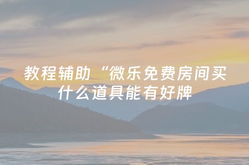 教程辅助“微乐免费房间买什么道具能有好牌（专用辅牌神器免安装）
