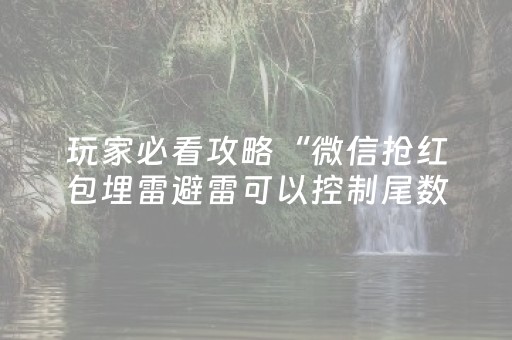 玩家必看攻略“微信抢红包埋雷避雷可以控制尾数”（详细透视教程）-哔哩哔哩