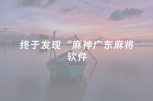 终于发现“麻神广东麻将软件（助赢神器通用版）