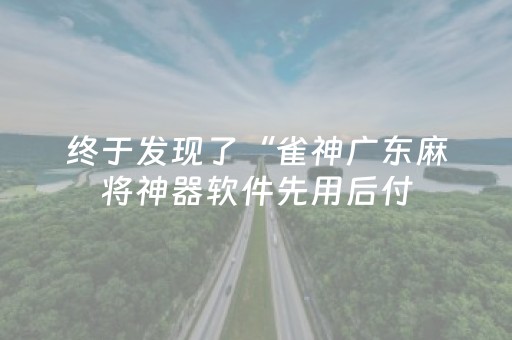 终于发现了“雀神广东麻将神器软件先用后付（助赢神器通用版）