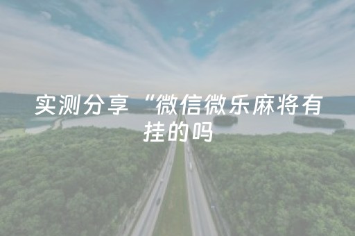 实测分享“微信微乐麻将有挂的吗（助赢神器通用版）