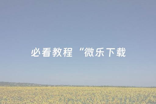 必看教程“微乐下载（专用辅牌神器免安装）