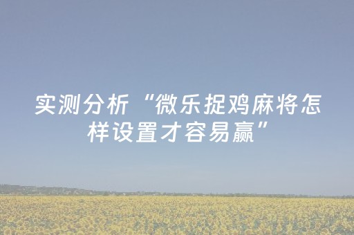 实测分析“微乐捉鸡麻将怎样设置才容易赢”（详细开挂教程）-哔哩哔哩